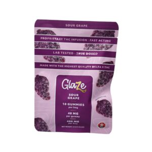 Grapes Bag by Glaze - 1 Bag, 10 Gummies, 40mg Each