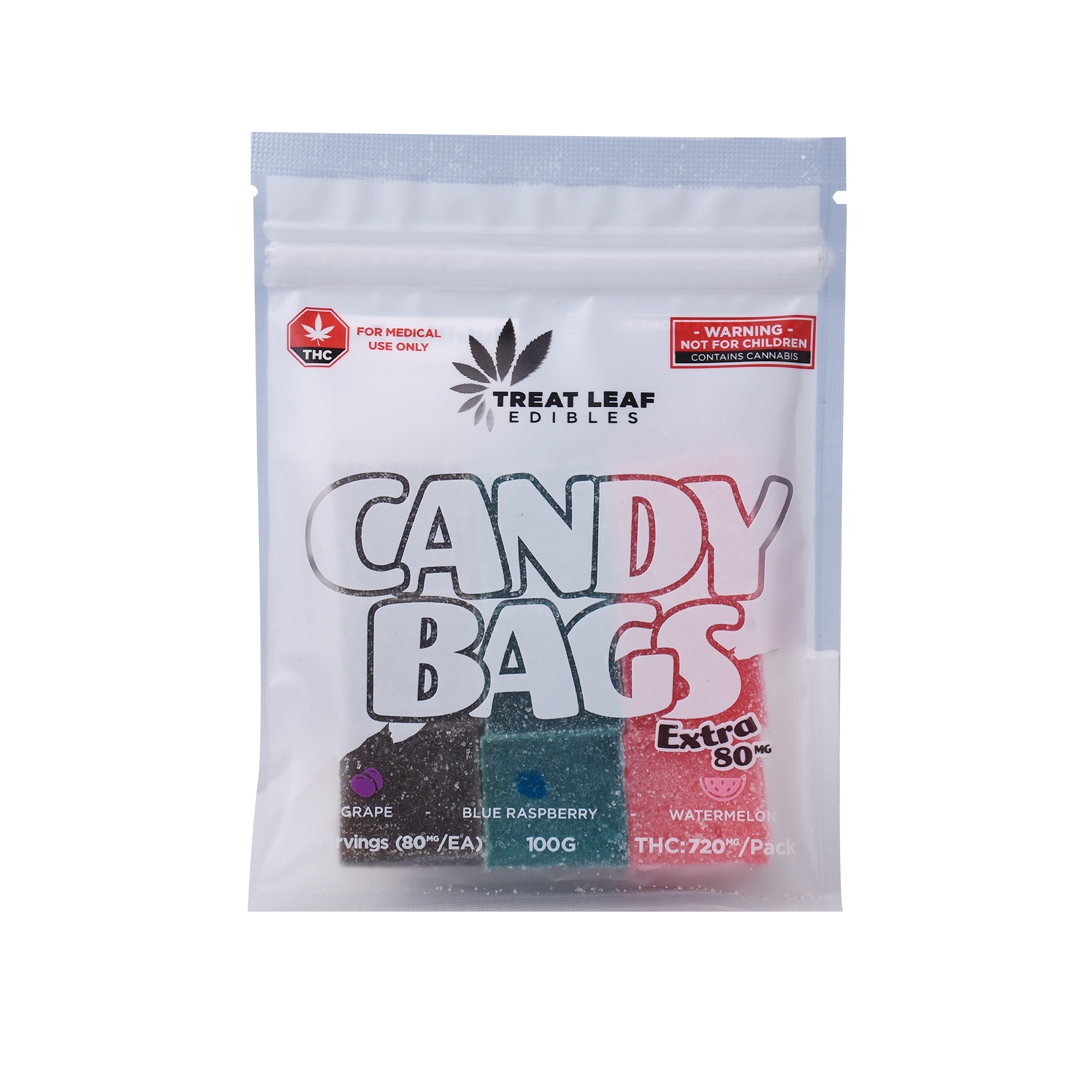 Grape, Blue Rasberry, Watermelon 80mg THC Gummies 9 pack - Image 2