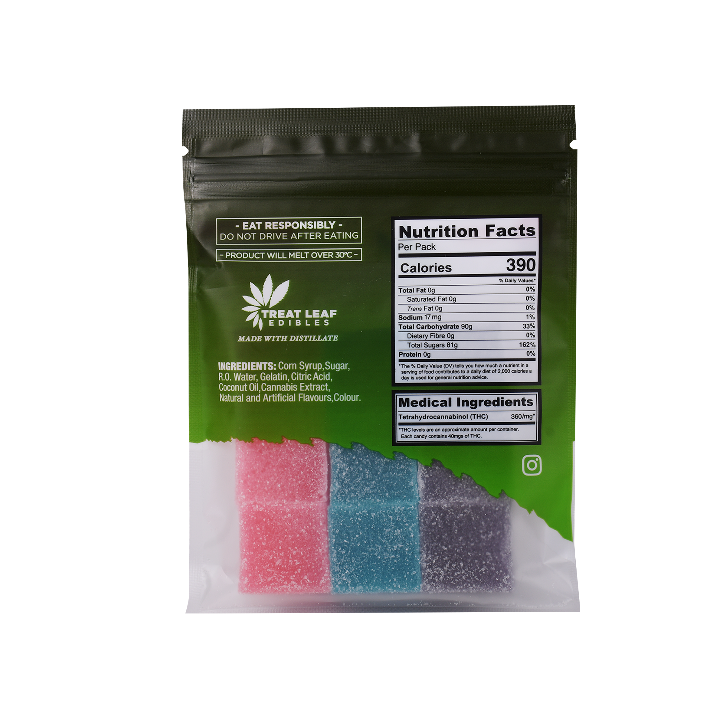 Grape, Blue Rasberry, Watermelon 40mg THC Gummies 9 Pack - Image 4
