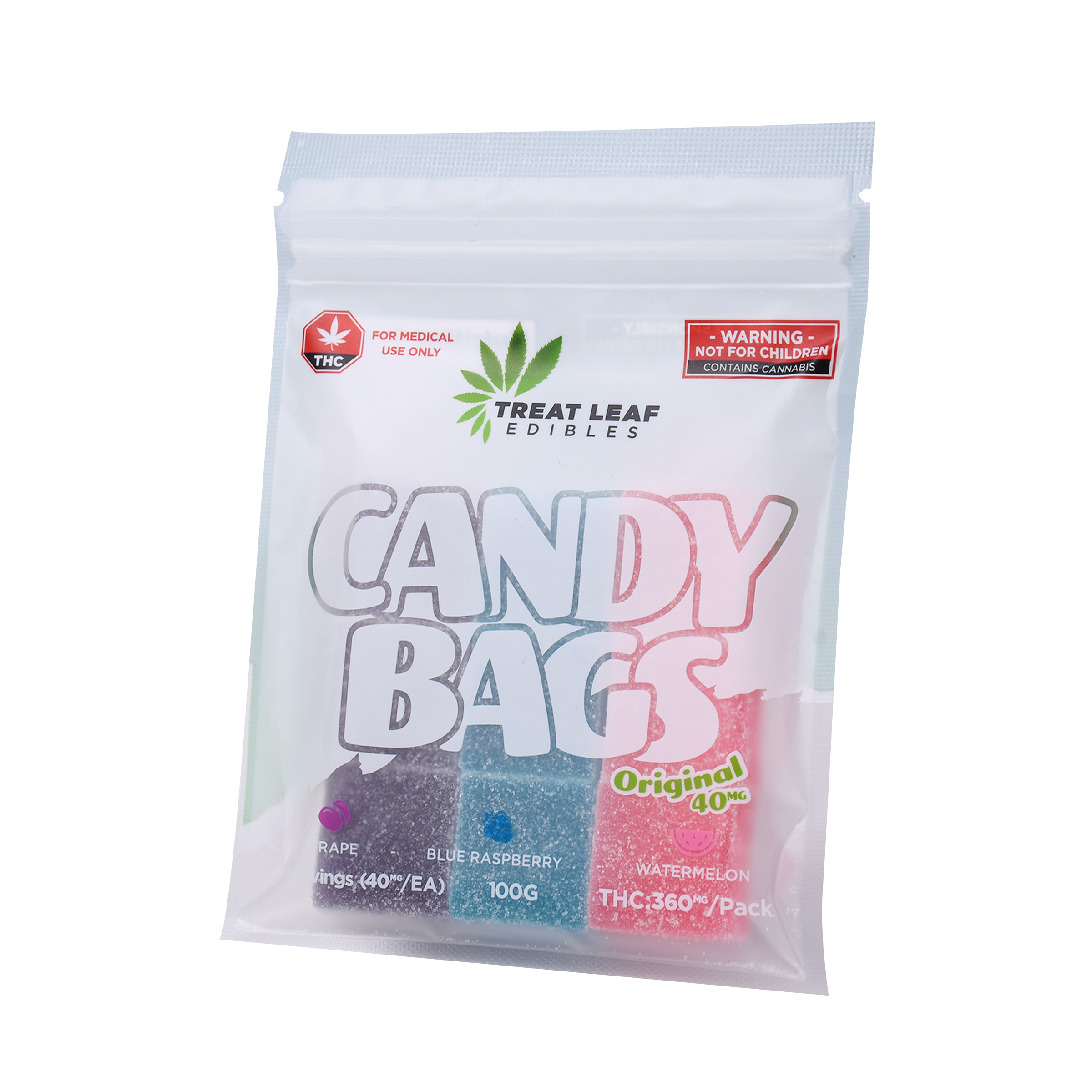 Grape, Blue Rasberry, Watermelon 40mg THC Gummies 9 Pack - Image 3