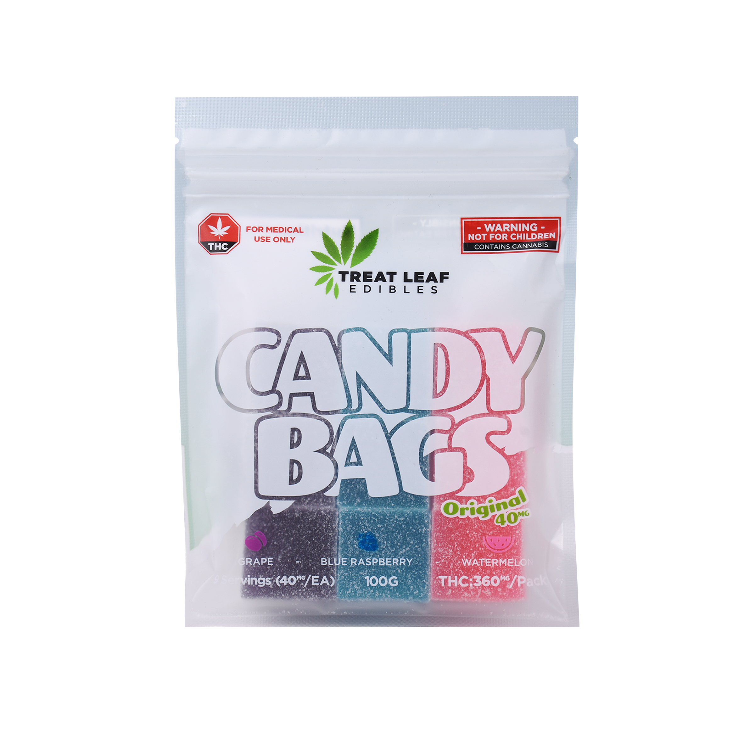 Grape, Blue Rasberry, Watermelon 40mg THC Gummies 9 Pack - Image 2